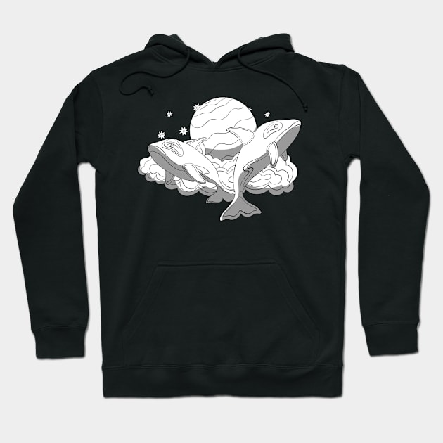 space orcas Hoodie by Bagaz